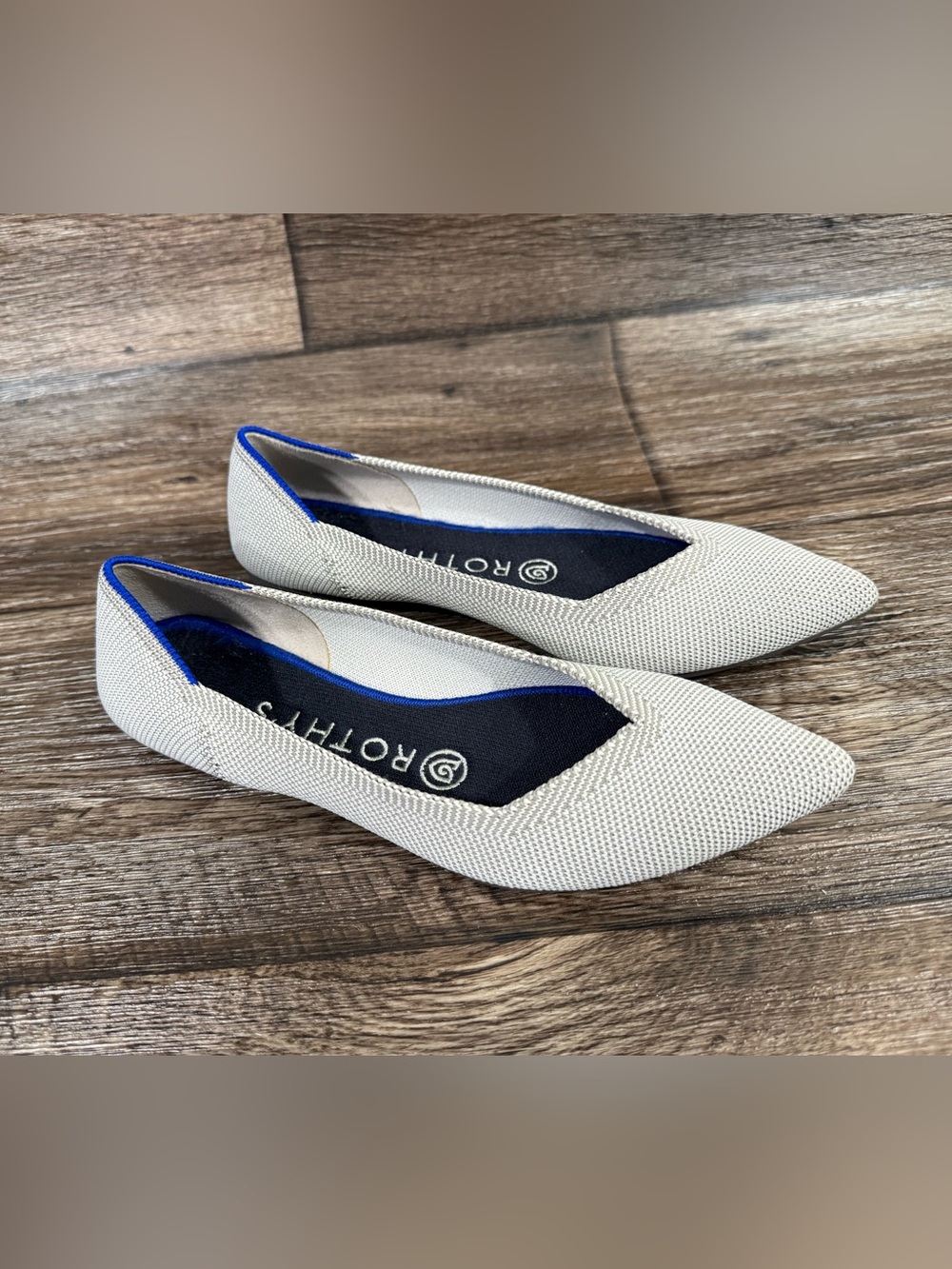 Rothy's The Point Pointed Toe Ballet Flats Gray Womens Sz 6